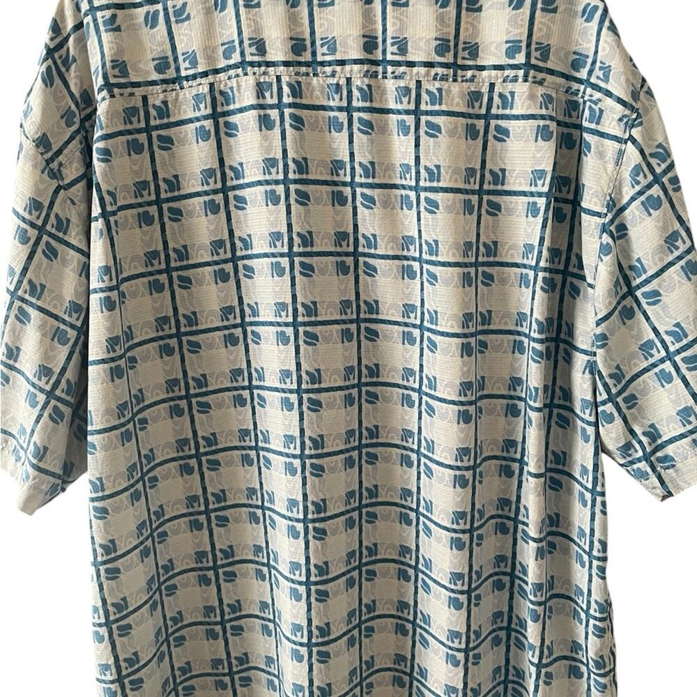 ✨ TOMMY BAHAMA 100% Silk Camp Shirt Men’s XLX Tall Blue White EUC 🥥 - Picture 3 of 9